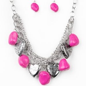 Gorgeous Paparazzi Pink Silver set